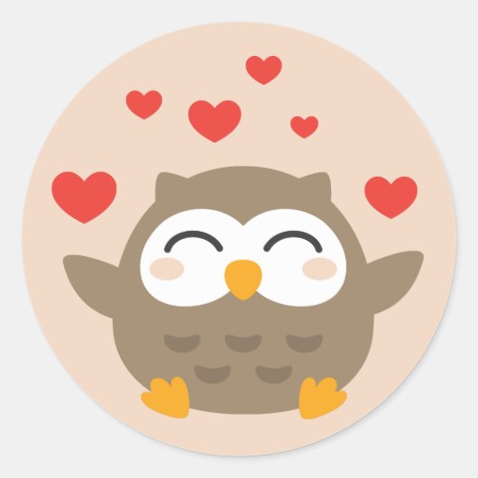 Sticker Rond Illustration de I Owl You (Devant)