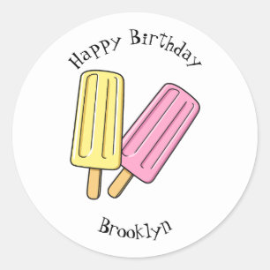Sticker Rond Illustration de Ice pop