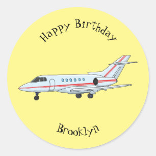 Sticker Rond Illustration de jet privé