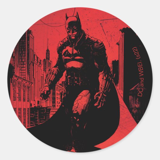Sticker Rond Illustration de la bande dessinée de Batman (Devant)
