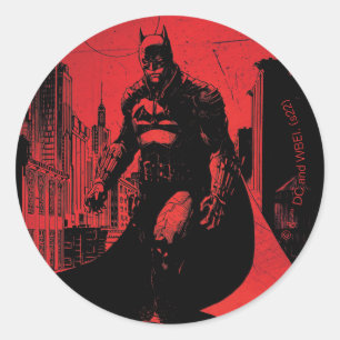 Sticker Rond Illustration de la bande dessinée de Batman