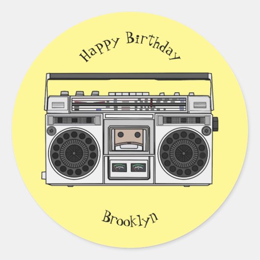 Sticker Rond Illustration de la bande dessinée radio (Devant)