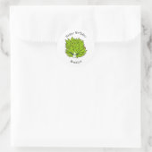 Sticker Rond Illustration de la feuille de limon (Sac)