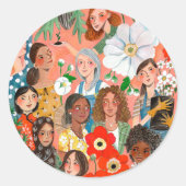 Sticker Rond Illustration de la Journée internationale de la fe (Devant)