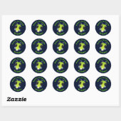 Sticker Rond Illustration de la luciole vert mou (Feuille)