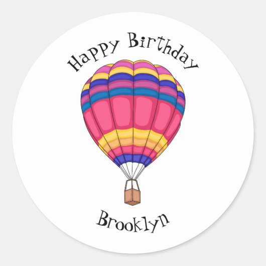 Sticker Rond Illustration de la montgolfière (Devant)