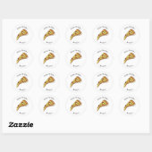Sticker Rond Illustration de la pizza (Feuille)