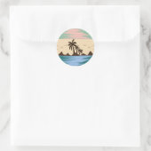 STICKER ROND ILLUSTRATION DE LA PLAGE RONDE (Sac)