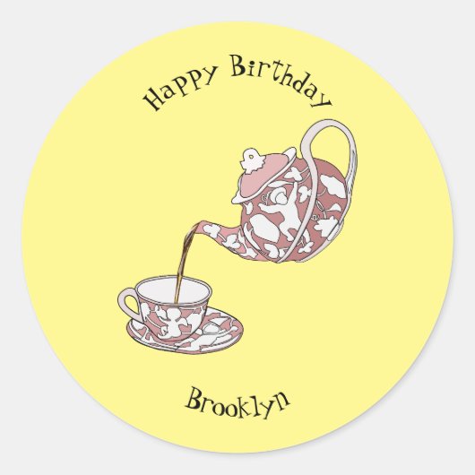 Sticker Rond Illustration de la série Teacup (Devant)