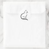 Sticker Rond Illustration de la silhouette du chat (Sac)