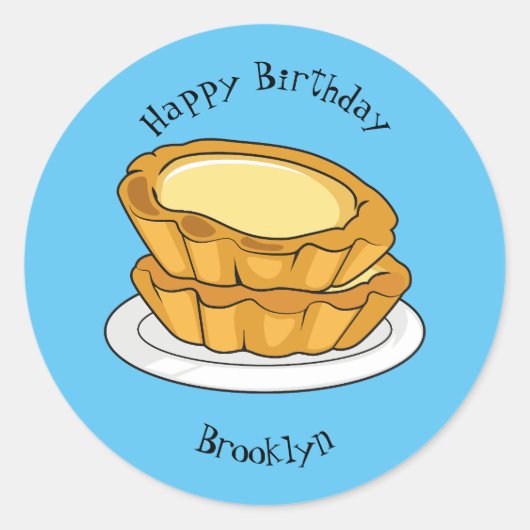 Sticker Rond Illustration de la tarte à l'oeuf (Devant)