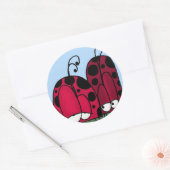 Sticker Rond Illustration de Ladybug d'amour non demandé (Enveloppe)