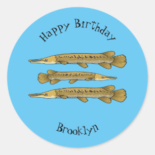 Sticker Rond Illustration de l'alligator garfish