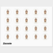 Sticker Rond Illustration de lanterne de Ramadan orientale (Feuille)