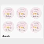 Sticker Rond Illustration de l'aquarelle de Donut rose Lilac (Feuille)