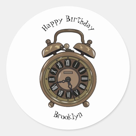 Sticker Rond Illustration de l'horloge d'alarme (Devant)