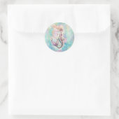Sticker Rond Illustration de l'Imaginaire Rainbow Mermaid (Sac)
