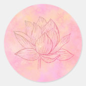 Sticker Rond Illustration de lotus élégant Art rose clair (Devant)