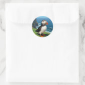 Sticker Rond Illustration de Macareux des mers (Sac)