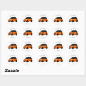 Sticker Rond Illustration de micro-voiture (Feuille)