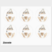 Sticker Rond Illustration de mode à l'aquarelle | Tarification  (Feuille)