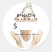 Sticker Rond Illustration de mode aquarelle | Tarification pers (Devant)