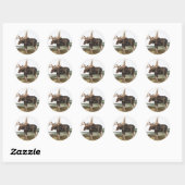 Sticker Rond Illustration de Moose Deer (Servus alces) (Feuille)