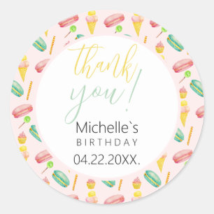 Sticker Rond Illustration de motif aquarelle pour une fête d'ét
