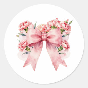 Sticker Rond Illustration de nœud floral romantique