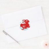 STICKER ROND ILLUSTRATION DE PAPIER EN RABBIT ZODIAC CHINOIS (Enveloppe)