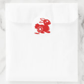 STICKER ROND ILLUSTRATION DE PAPIER EN RABBIT ZODIAC CHINOIS (Sac)
