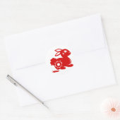 STICKER ROND ILLUSTRATION DE PAPIER EN RABBIT ZODIAC CHINOIS (Enveloppe)