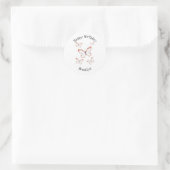 Sticker Rond Illustration de papillon en verre (Sac)
