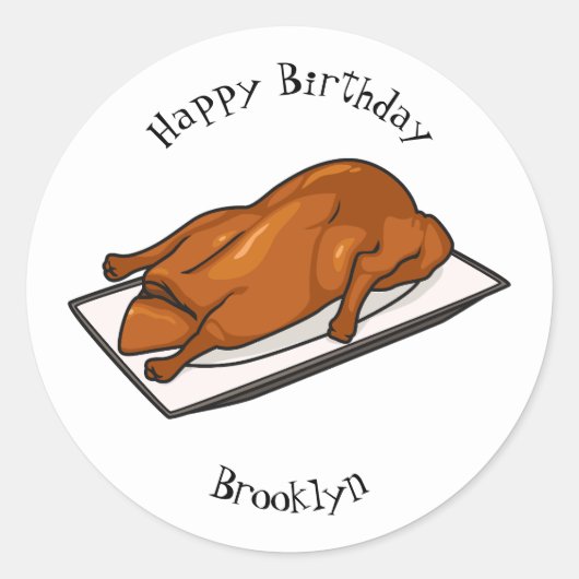 Sticker Rond Illustration de Peking duck (Devant)