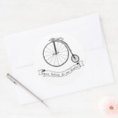 Sticker Rond Illustration de Penny Farthing (Enveloppe)