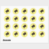 Sticker Rond Illustration de piano (Feuille)