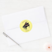 Sticker Rond Illustration de piano (Enveloppe)