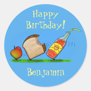 Sticker Rond Illustration de pique-nique fourmis drôle