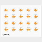 Sticker Rond Illustration de poisson d'or convivial (Feuille)