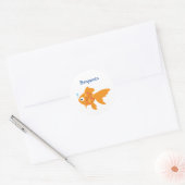 Sticker Rond Illustration de poisson d'or convivial (Enveloppe)