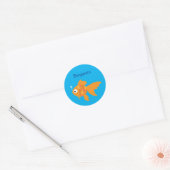 Sticker Rond Illustration de poisson d'or convivial (Enveloppe)