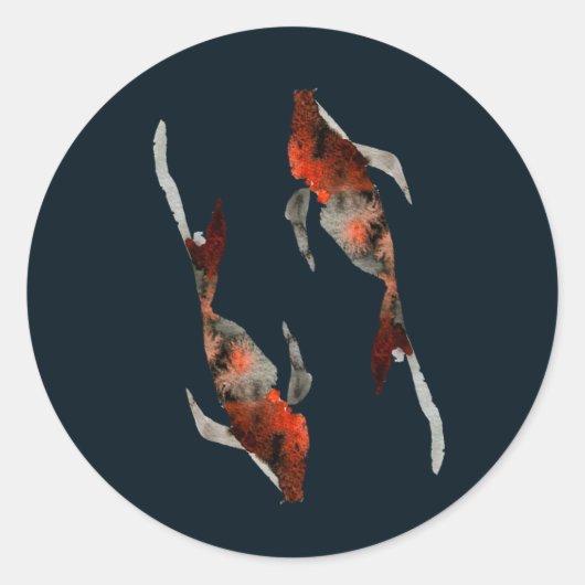 Sticker Rond Illustration de poisson koi aquarelle (Devant)
