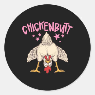 Sticker Rond Illustration de Quel Croupion de Poulet