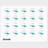 Sticker Rond Illustration de requin marteau (Feuille)
