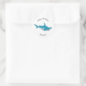 Sticker Rond Illustration de requin marteau (Sac)