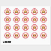 Sticker Rond Illustration de restauration rapide de hamburger s (Feuille)