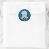 Sticker Rond Illustration de robot rétro (Sac)