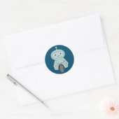 Sticker Rond Illustration de robot rétro (Enveloppe)