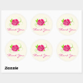 Sticker Rond Illustration de rose Merci (Feuille)