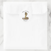 Sticker Rond Illustration de serpent à cobra Brown (Sac)